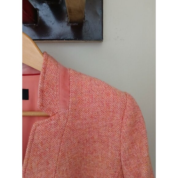 Talbots Tweed Wool Blazer Jacket Size 10 Pink Work Preppy Button Down - Picture 3 of 9